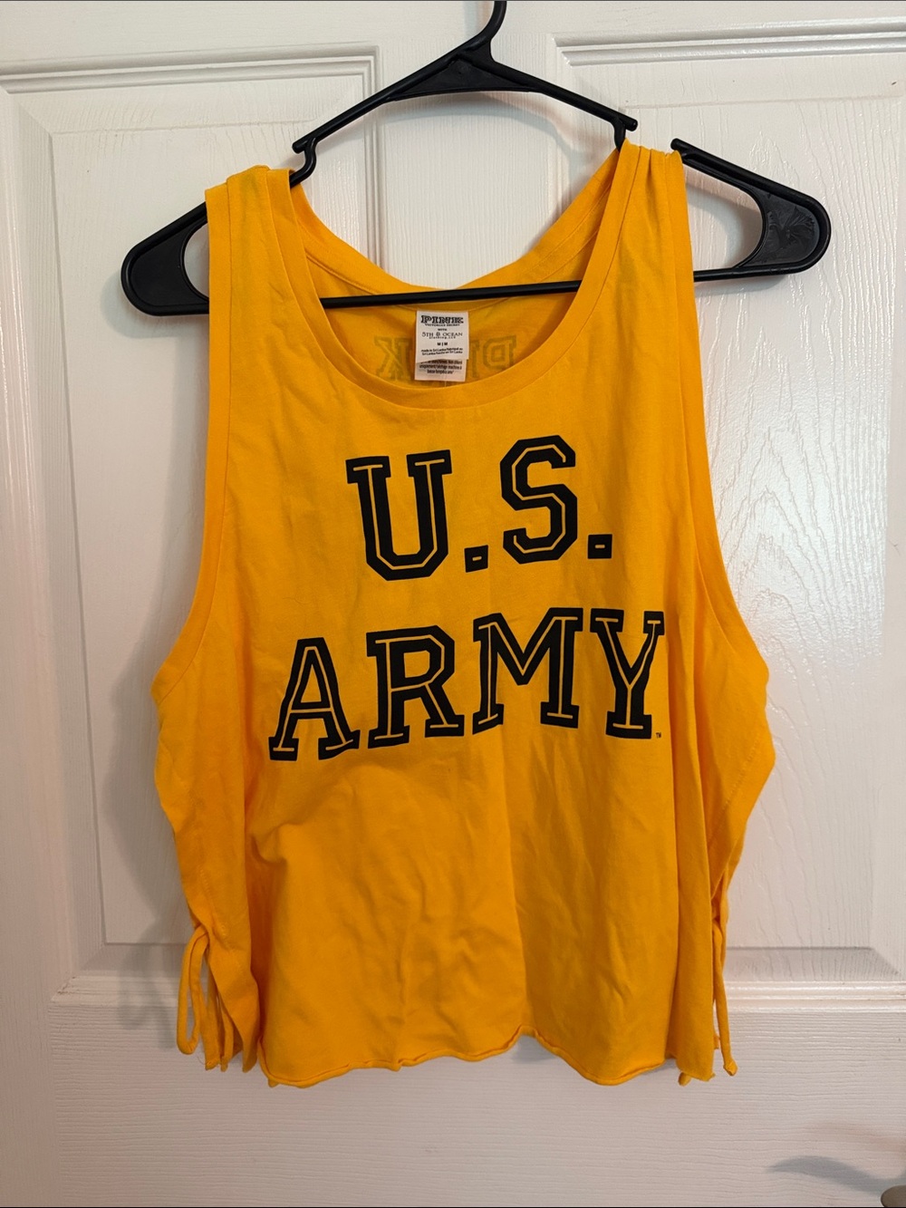 Victoria Secret Pink U.S. Army Yellow Graphic Tank Top